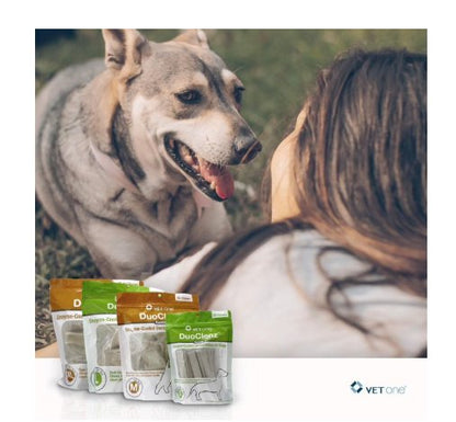 VetOne DuoClenz Rawhide Enzyme Coated Dental Chews for Dogs Large 30 Count