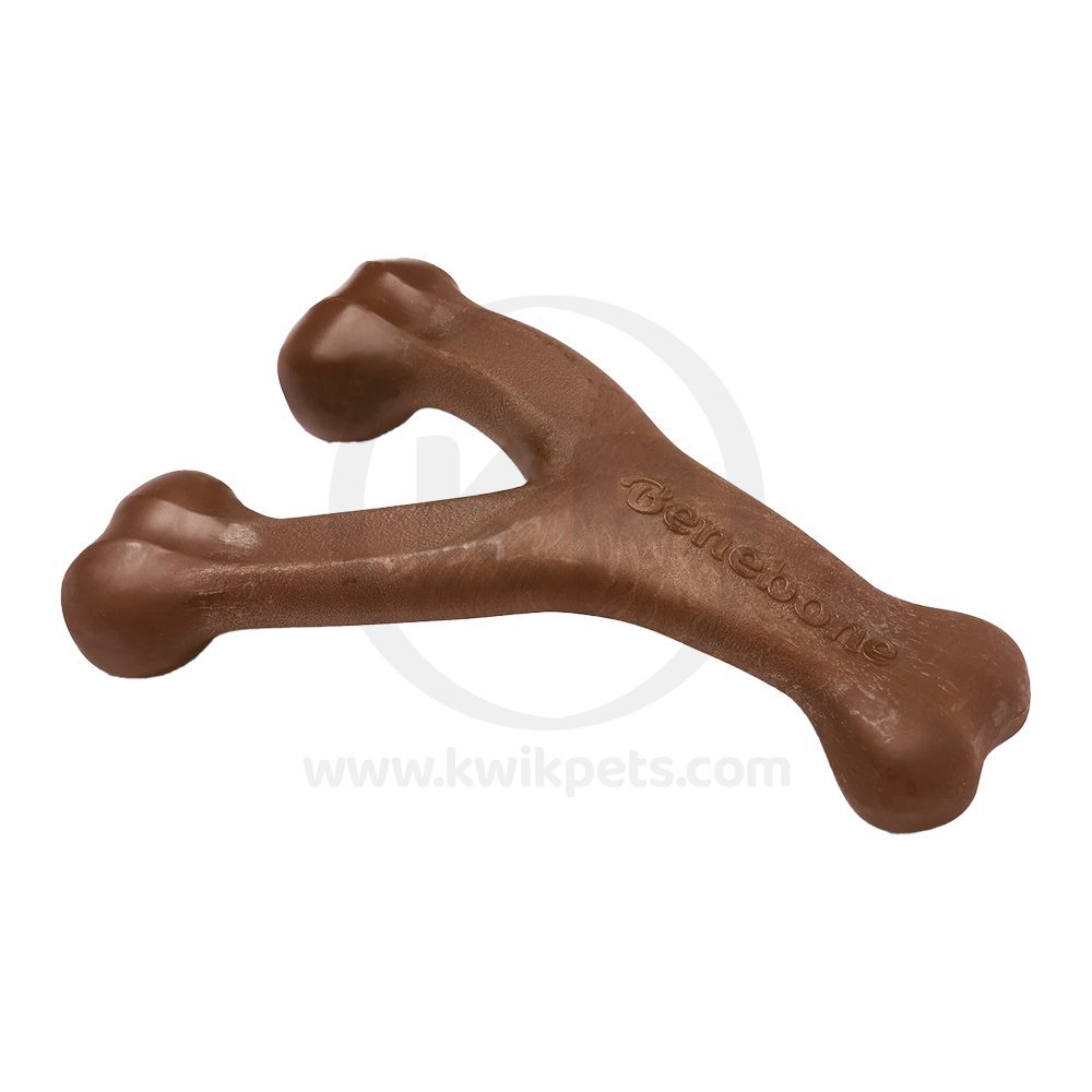 Benebone Wishbone Dog Chew Toy Peanut Butter Large, Kwik Pets