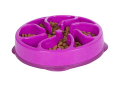 Outward Hound Fun Feeder Interactive Dog Bowl Slow Feeder Purple Small