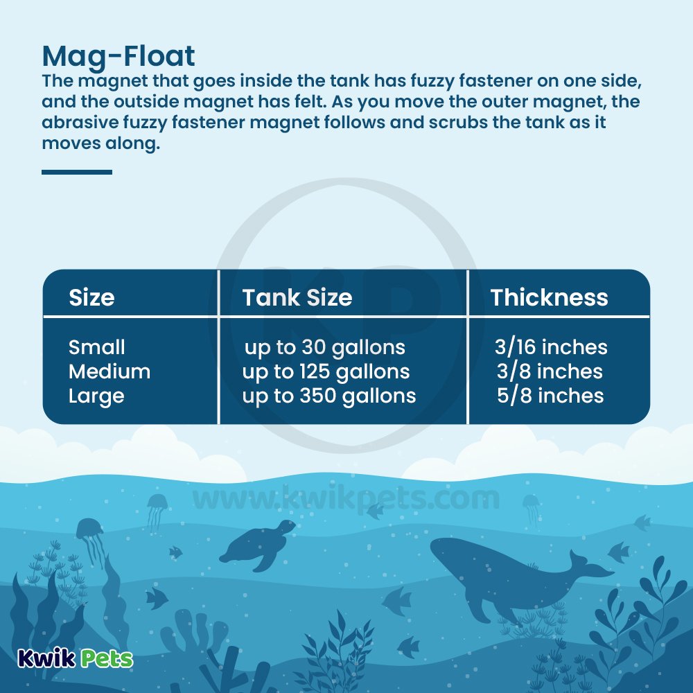 Mag-Float Floating Magnet Acrylic Aquarium Cleaner Medium, Kwik Pets