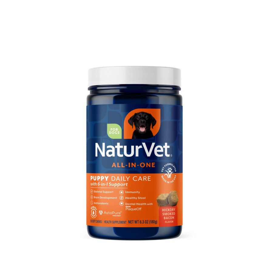 NaturVet Puppy Daily Care 6-in-1 Support Dog Soft Chews 60 Count 6.3-oz