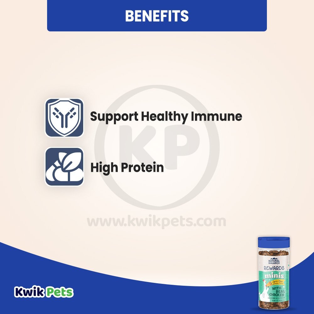 Benefits of Natural Balance Pet Foods Rewards Minis Soft & Meaty Dog Treats Chicken 5.3-oz