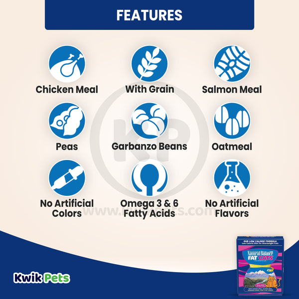 Features - Natural Balance Ultra Fat Cats Dry Food Chicken Meal & Salmon Meal 15-lb
