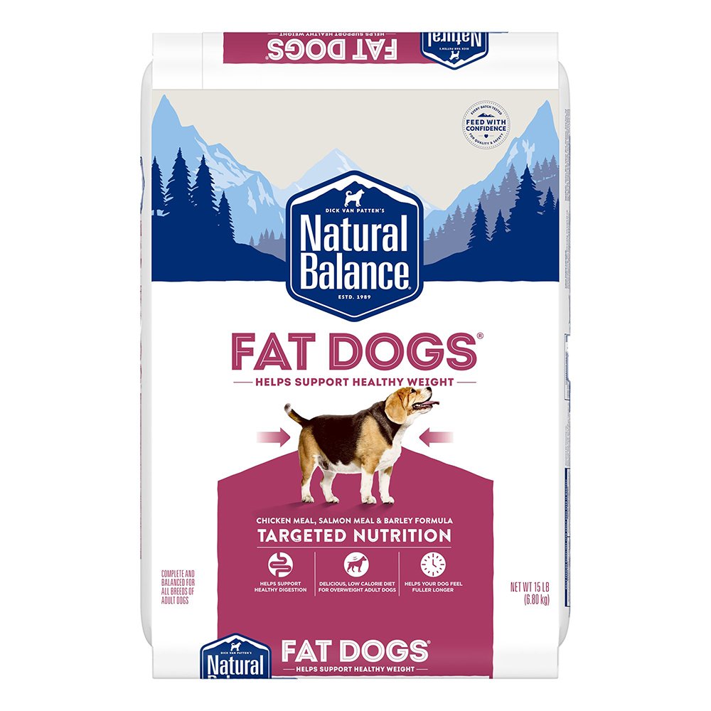 Natural Balance Pet Foods Fat Dogs Low Calorie Dry Dog Food Chicken & Salmon 15 lb, Natural Balance