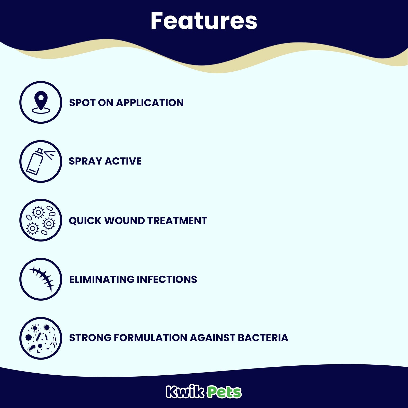 Features of F10 Germicidal Wound Spray with Insecticide 100 ml