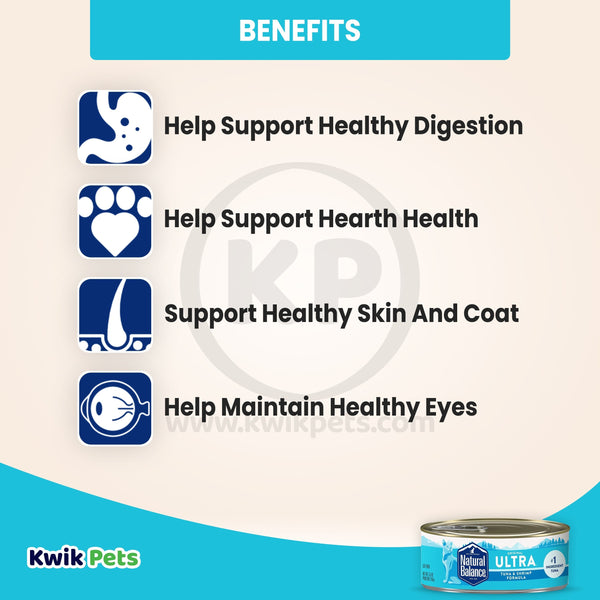 Benefits - Natural Balance Original Ultra Indoor Canned Wet Cat Food Tuna & Shrimp 5.5-oz
