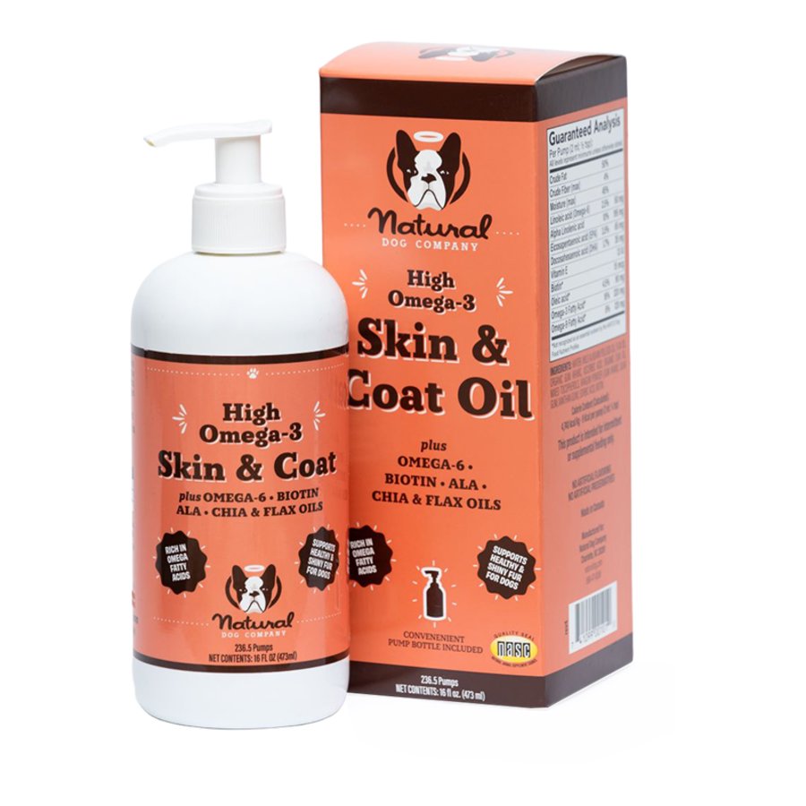 Natural Dog Company Skin & Coat Omega-3 & Omega-6 Oil Dog Supplement 16-oz