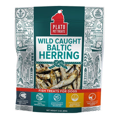 Plato Wild Caught Baltic Herring Fish Dog Treats 3-oz