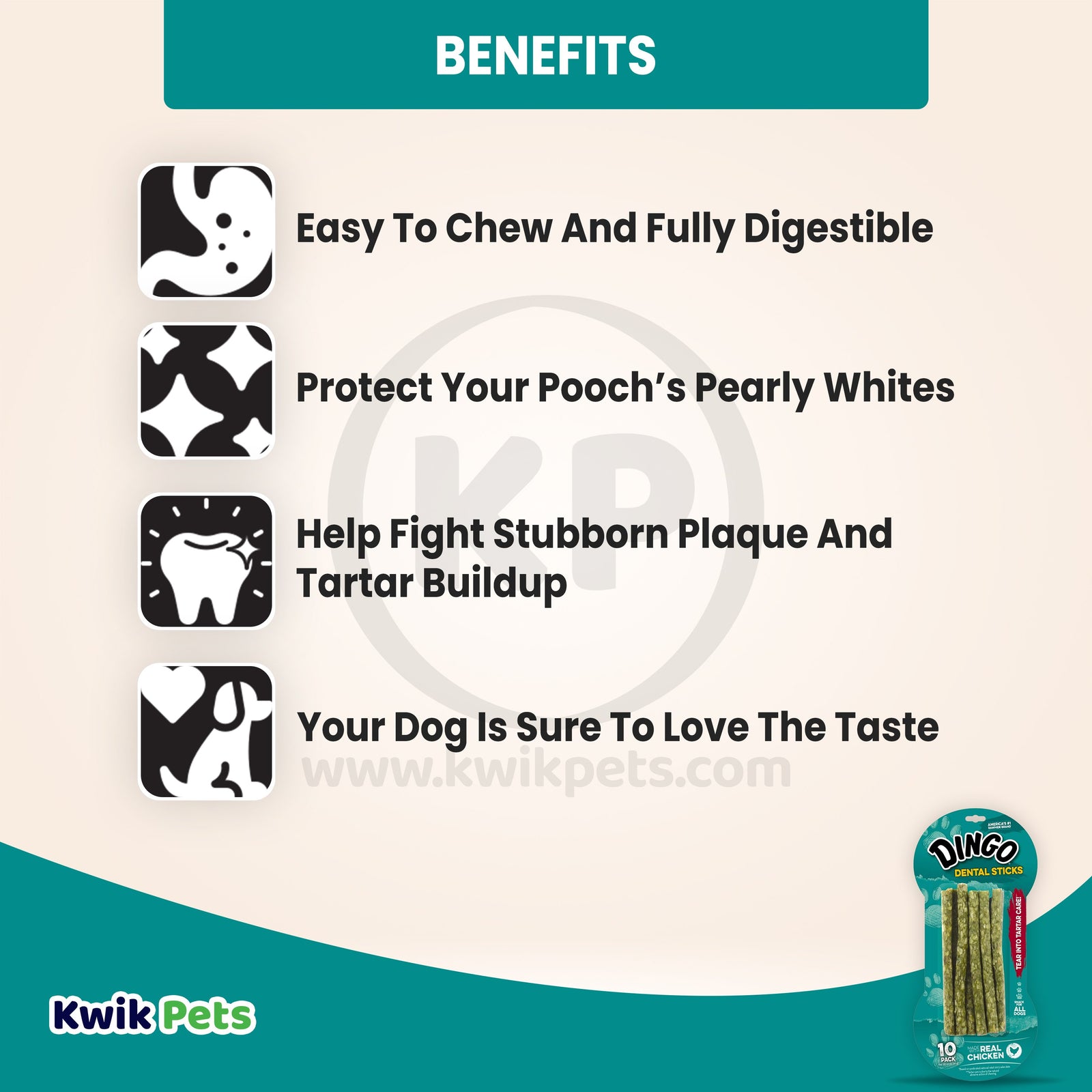 Benefits of Dingo Dental Sticks Dog Treats Chicken 10 Count 3.1-oz
