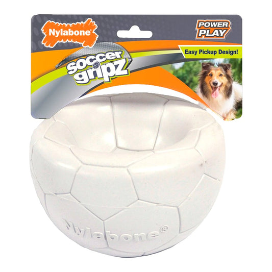 Nylabone Power Play Gripz Dog Soccer Ball Toy, Medium/Wolf - Up To 35 lb, Nylabone
