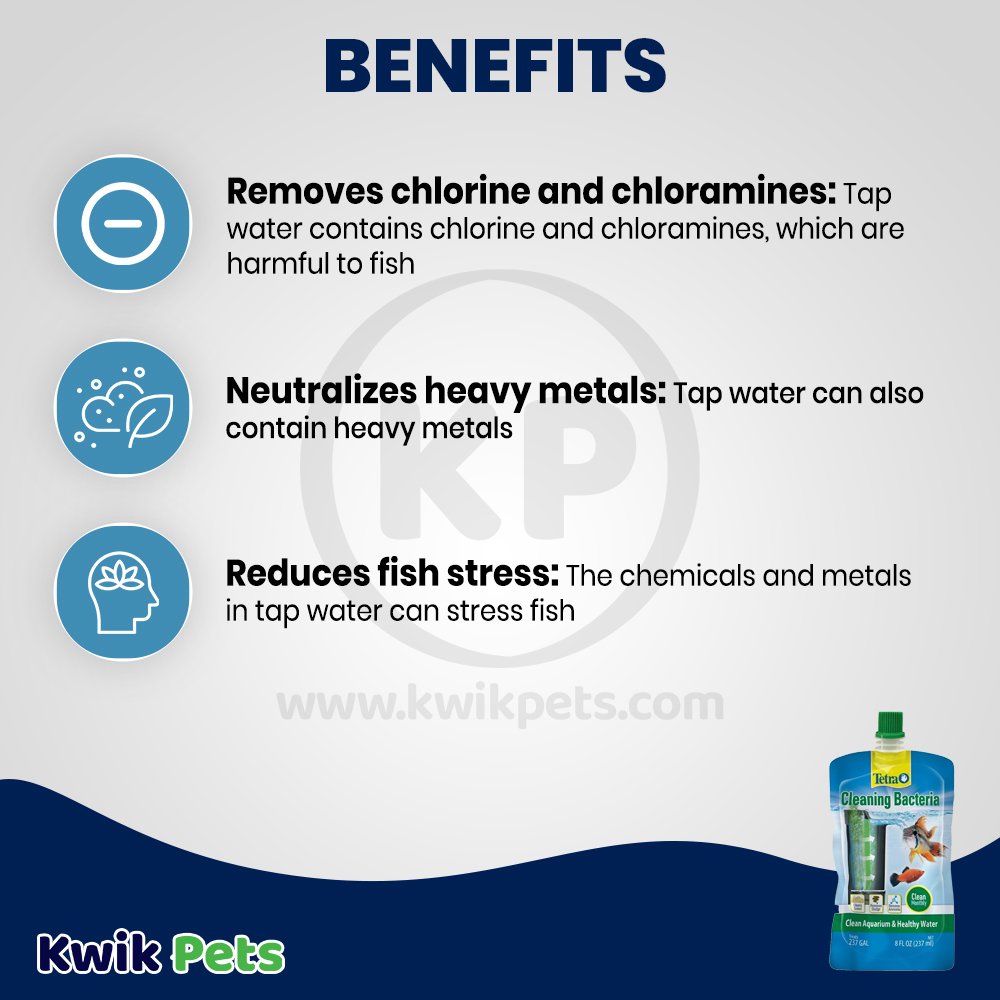 Tetra Cleaning Bacteria Aquarium Water Care 8-oz, Kwik Pets