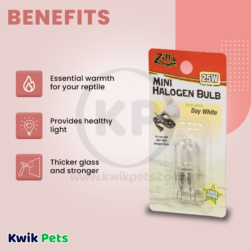 Zilla Mini Halogen Bulbs Day White 25 W, Zilla