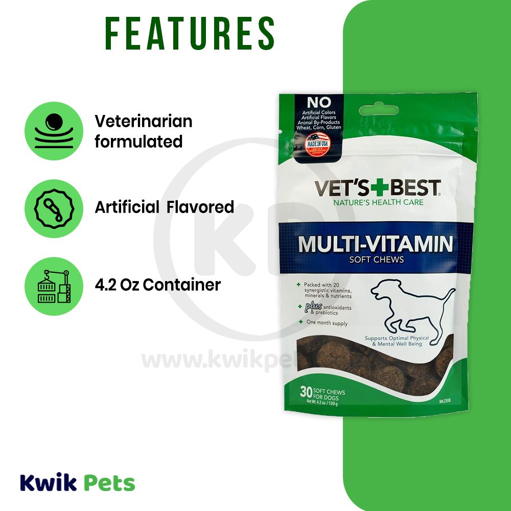 Vet's Best Multi-Vitamins Soft Chews 30 Chews, 4.2-oz, Vet's Best