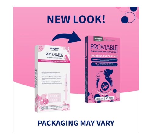 Nutramax Laboratories Proviable Digestive Health Diarrhea Support Kit for Cats and Small Dogs Oral Paste & Sprinkle Capsules 10 Count