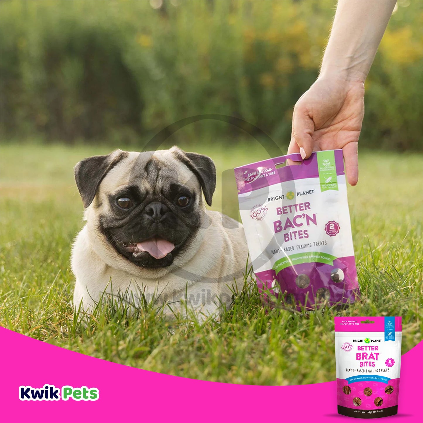 Bright Planet Better Brat Bites Plant-Based Training Dog Treats 5-oz, Kwik Pets