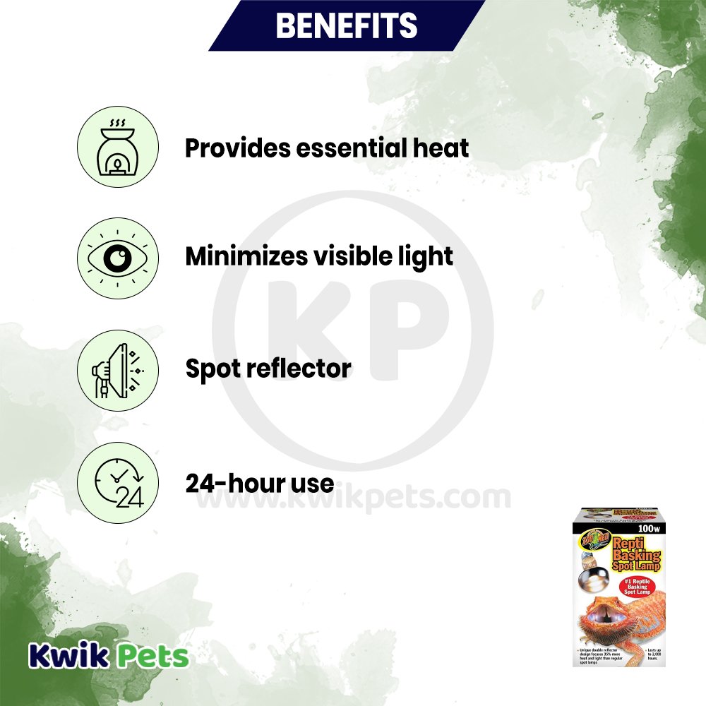 Zoo Med Repti Basking Spot Lamp 100W 2 Count, Kwik Pets