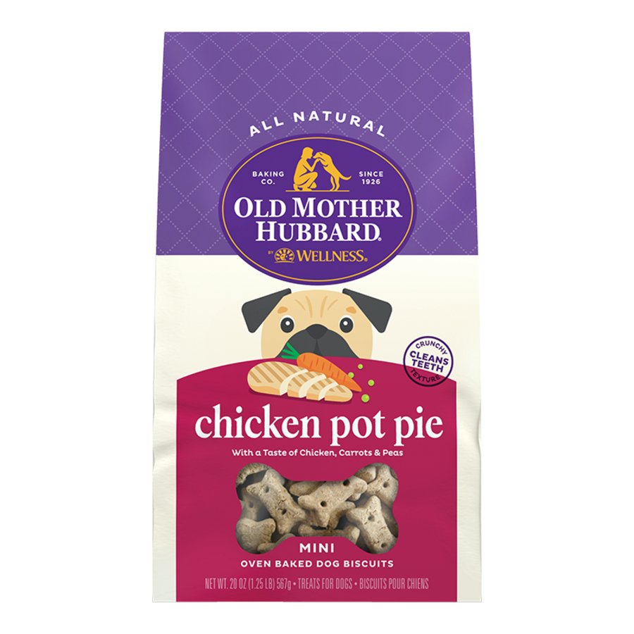 Old Mother Hubbard by Wellness Classic Chicken Pot Pie Natural Mini Oven-Baked Biscuits Dog Treats 20-oz, Kwik Pets