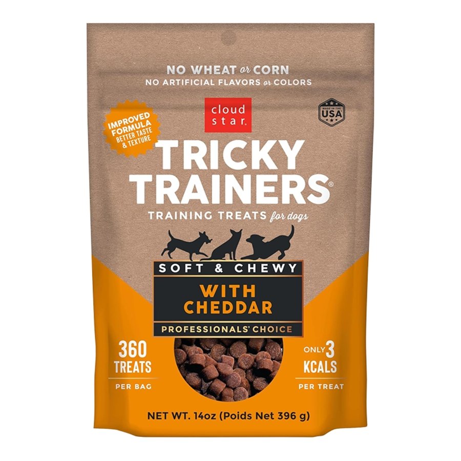Cloud Star Tricky Trainers Soft & Chewy Dog Training Treats Cheddar 14-oz, Kwik Pets