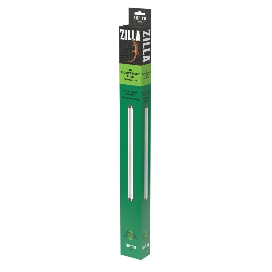 Zilla Tropical Series 25 T8 Fluorescent Reptile UVB Bulb 15W