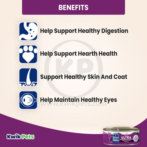 Benefits - Natural Balance Pet Foods Original Ultra Indoor Canned Wet Cat Food Chicken 5.5-oz