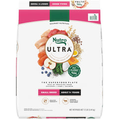 Nutro Ultra Small Breed Adult Dry Dog Food Chicken, Lamb & Salmon Plate 12-lb