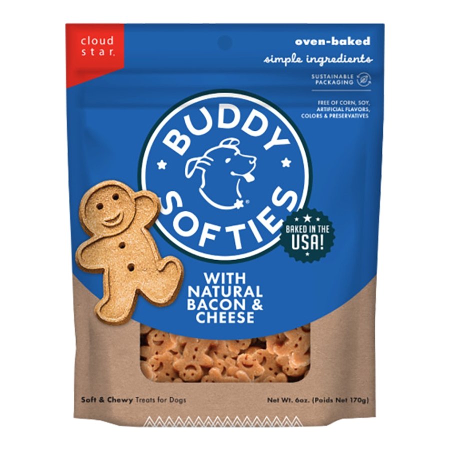Cloud Star Buddy Biscuits Softies Dog Treats with Natural Bacon & Cheese 6-oz, Kwik Pets