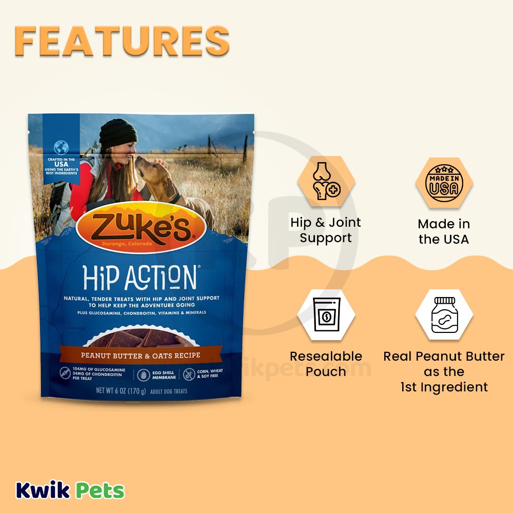 Zuke's Dog Hip Action Peanut Butter 6-oz