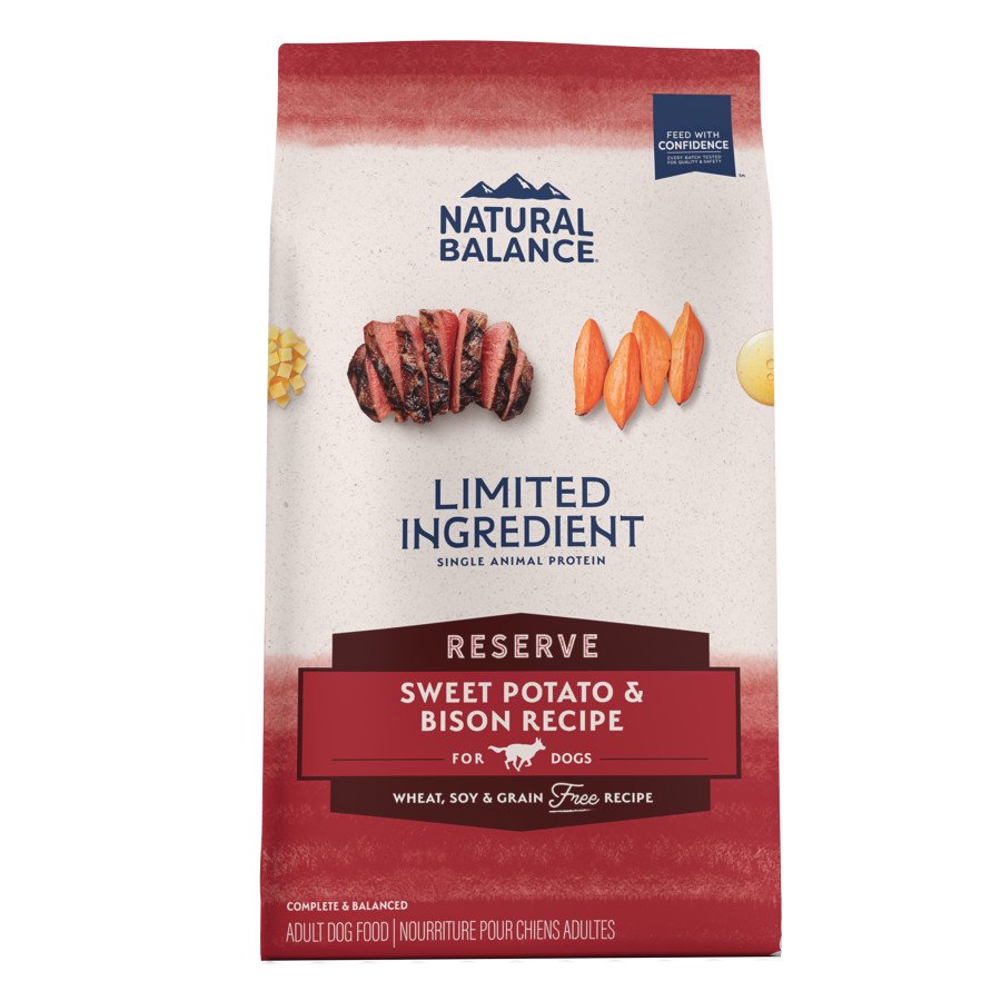 Natural Balance Limited Ingredient Grain Free Adult Dry Dog Food Reserve Sweet Potato & Bison 12-lb