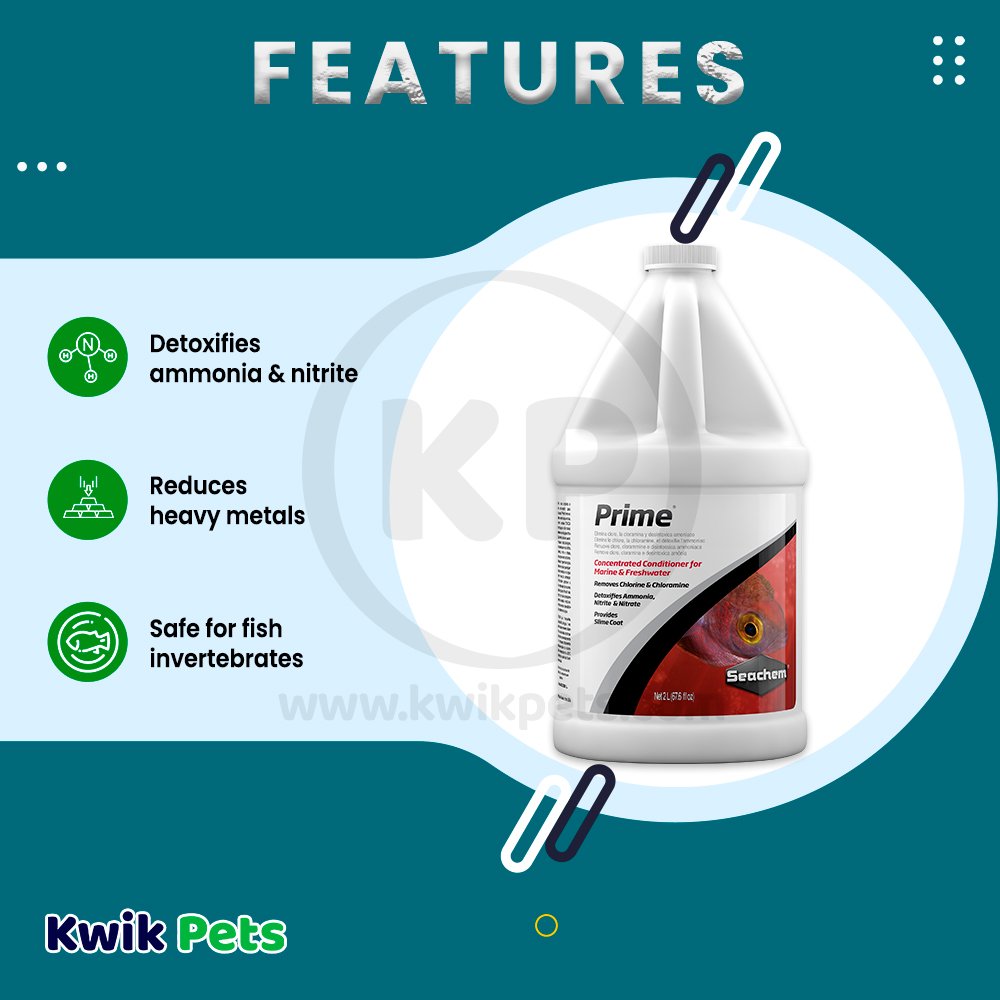Seachem Prime Ammonia Detoxifier 2 Liter Features