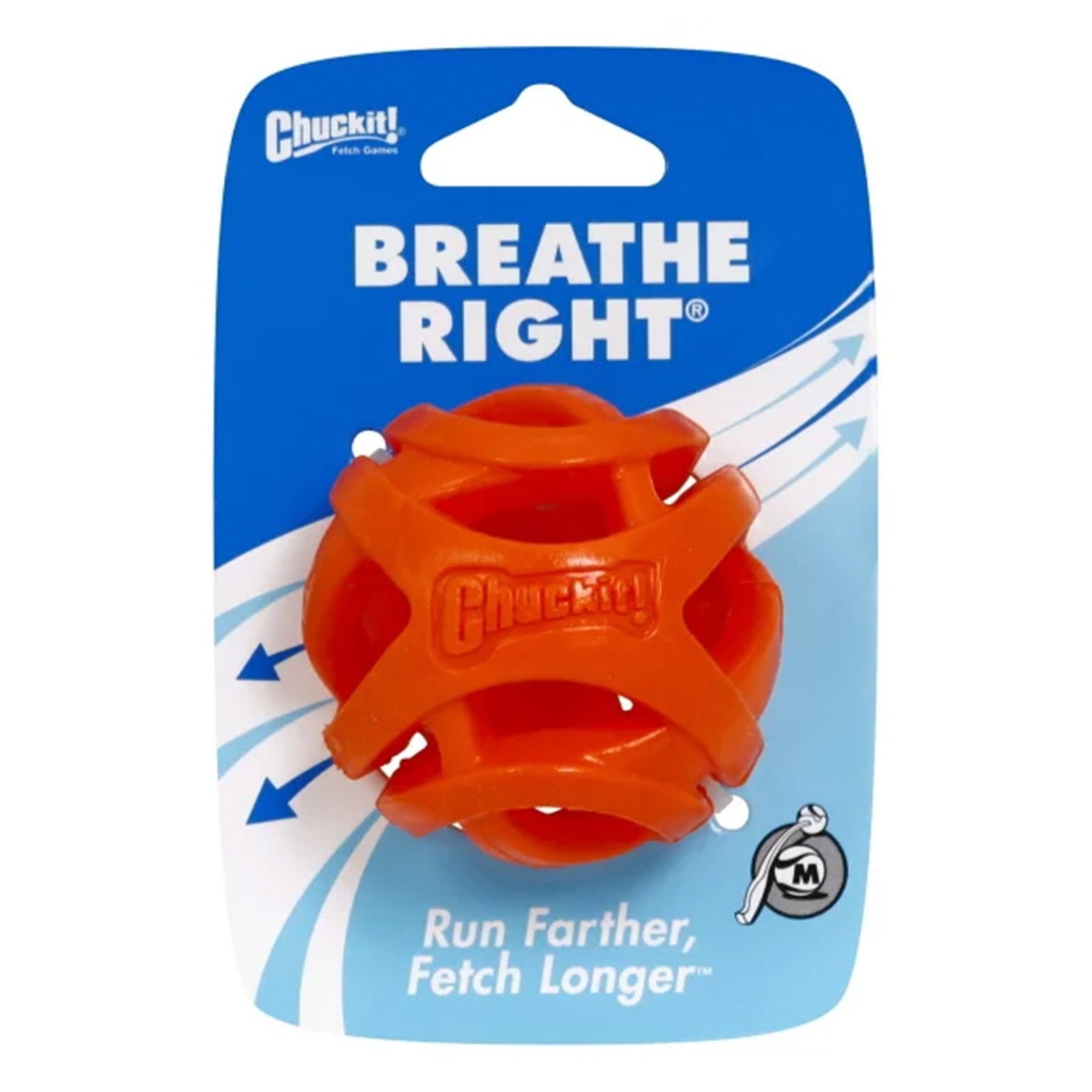 Chuckit! Breathe Right Fetch Ball Dog Toy Orange Medium, Kwik Pets