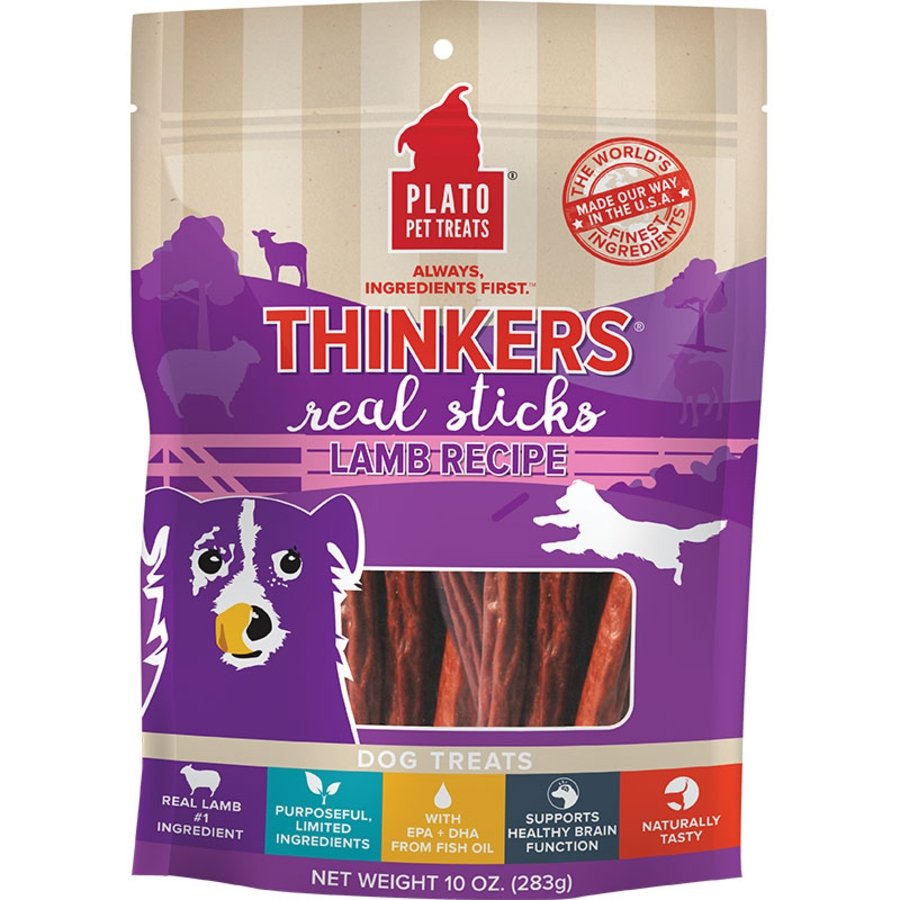 Plato Thinkers Real Sticks Lamb Dog Treats 10-oz, Kwik Pets