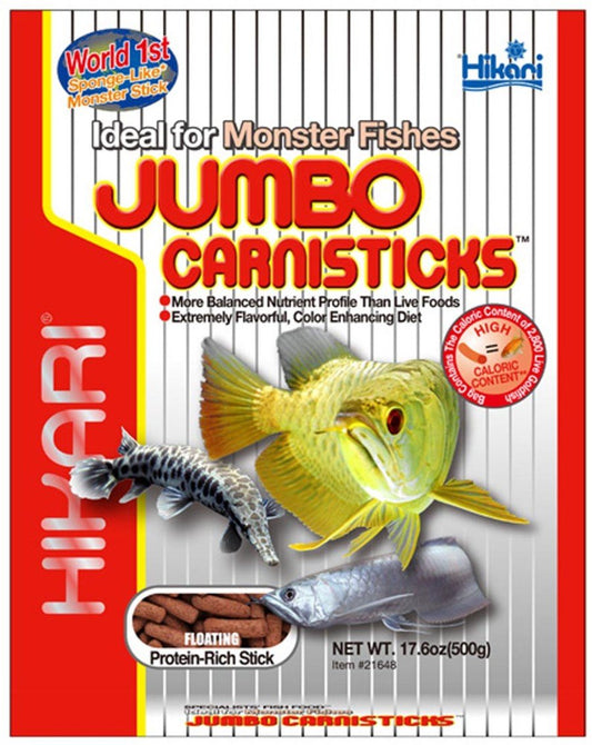 Hikari USA Jumbo CarniSticks Floating Fish Food 17.6-oz, Jumbo, Hikari