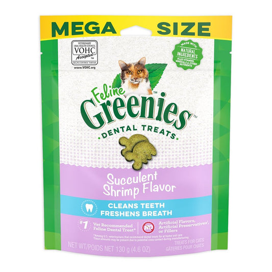 Greenies Feline Adult Cat Dental Treats Succulent Shrimp, 4.6-oz, Greenies