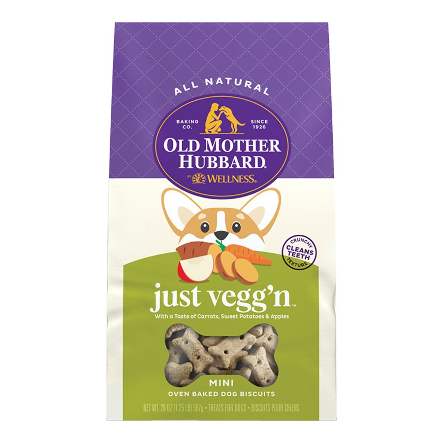 Old Mother Hubbard by Wellness Classic Just Vegg'N Natural Mini Oven-Baked Biscuits Dog Treats 20-oz, Kwik Pets