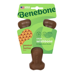 Benebone Wishbone Dog Chew Toy Peanut Butter Small