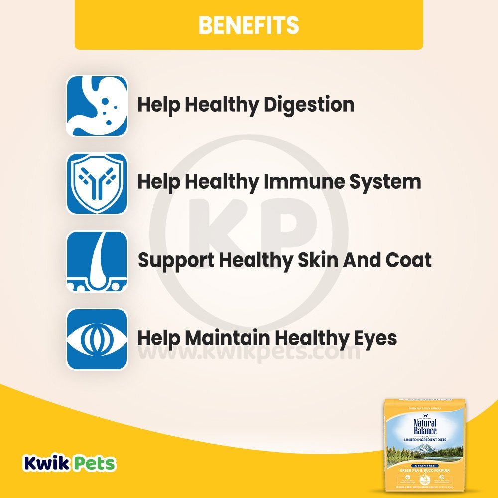 Benefits of Natural Balance Limited Ingredient Grain Free Dry Cat Food Green Pea & Duck 10-lb