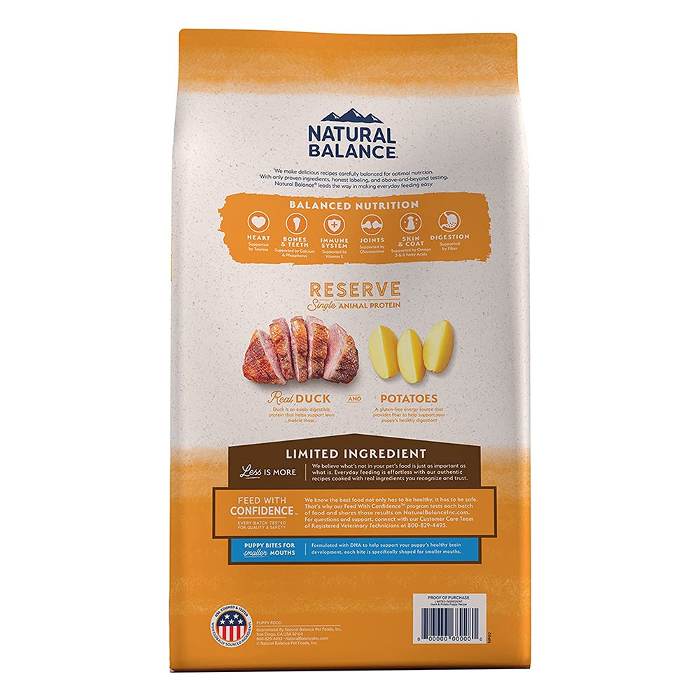 Natural Balance Pet Foods LID Duck and Potato Puppy 4 lb, Natural Balance
