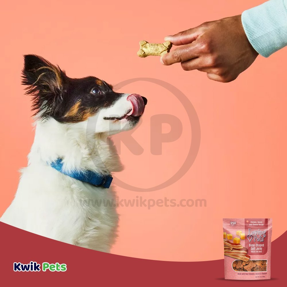 Loving Pets Bone-Shaped Soft Jerky Dog Treat Chicken Bacon & Cheese