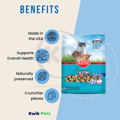 Kaytee Pro Health Mouse, Rat, and Hamster Food 3-lb, Kaytee