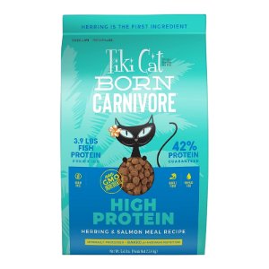 Tiki Pets Cat Born Carnivore High Protein Dry Cat Food Herring & Salmon 5.6-lb, Kwik Pets