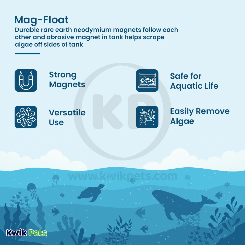 Mag-Float Floating Aquarium Acrylic Cleaner Large, Kwik Pets