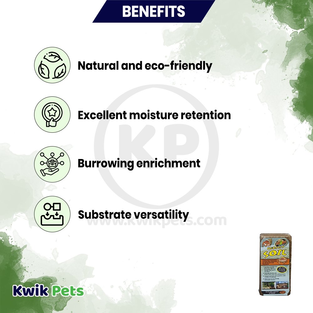 Zoo Med Hermit Soil Natural Coconut Fiber Substrate 650g, Kwik Pets