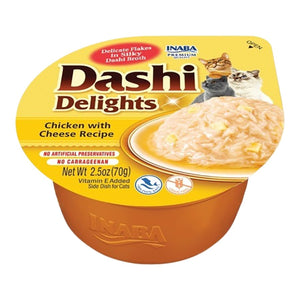 Inaba Dashi Delights Lickable Cat Treats Chicken with Cheese Recipe 2.5-oz Cups 6 Count, Kwik Pets