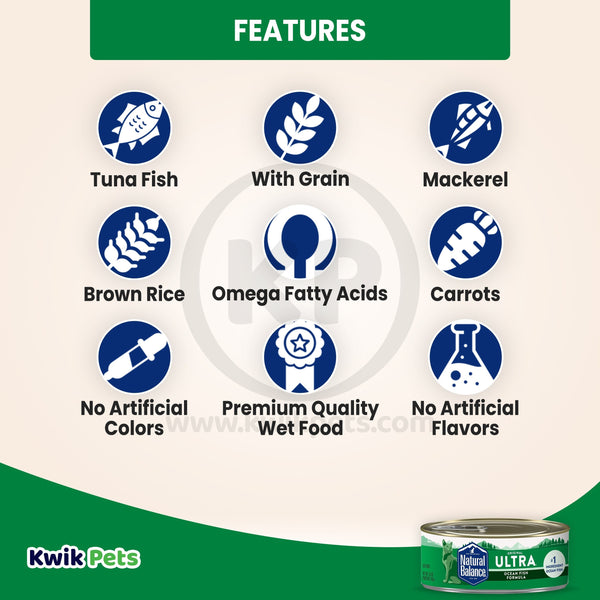 Features - Natural Balance Pet Foods Original Ultra Canned Wet Cat Food Ocean Fish Formula 3-oz