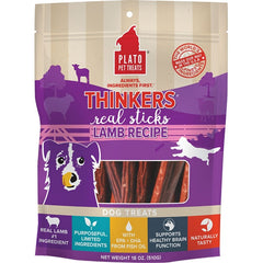 Plato Thinkers Real Sticks Lamb Dog Treats 18-oz