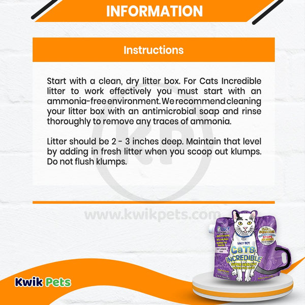 Lucy Pet Products Cats Incredible Clumping Litter Light Lavender Scent 14-lb, Kwik Pets