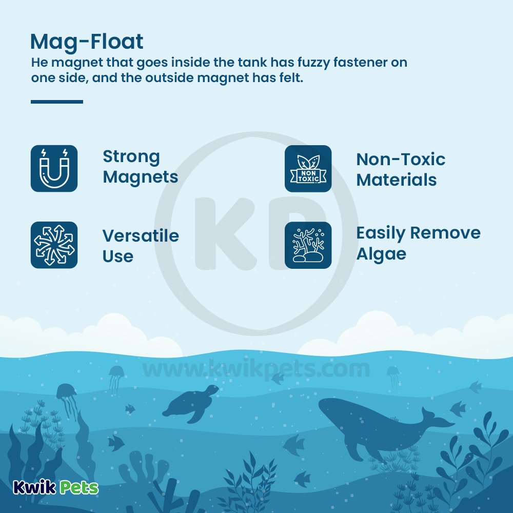 Mag-Float Floating Magnet Acrylic/Glass Aquarium Cleaner Mini, Kwik Pets