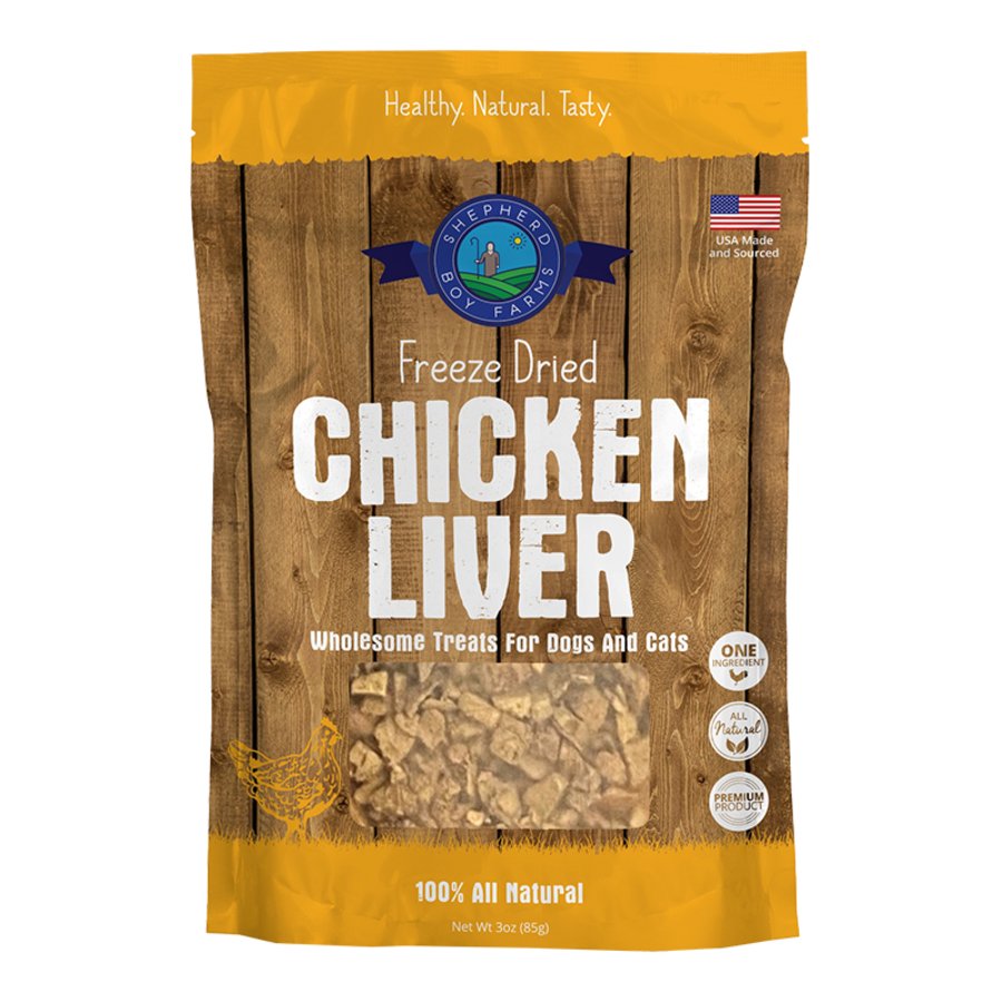 Shepherd Boy Farms Chicken Liver Freeze Dried Dog & Cat Treats 8-oz, Kwik Pets