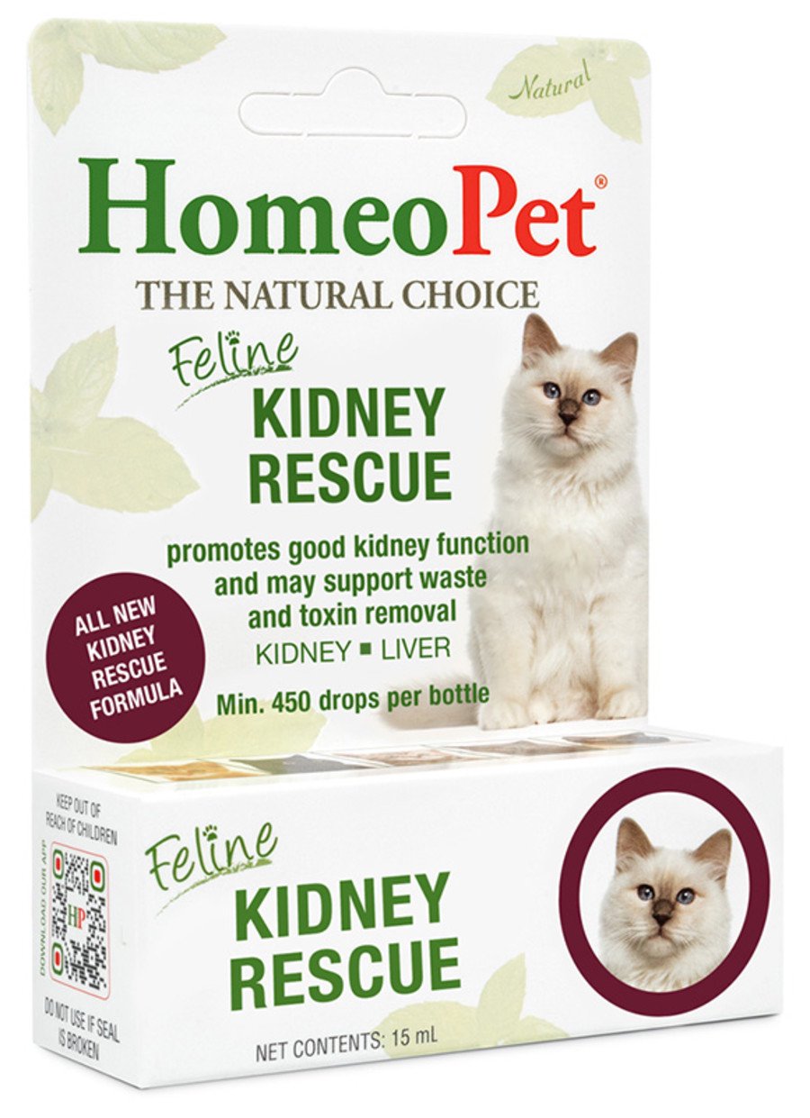 HomeoPet Feline Kidney Rescue Liquid Cat Supplement for Cats 15-ml, Kwik Pets