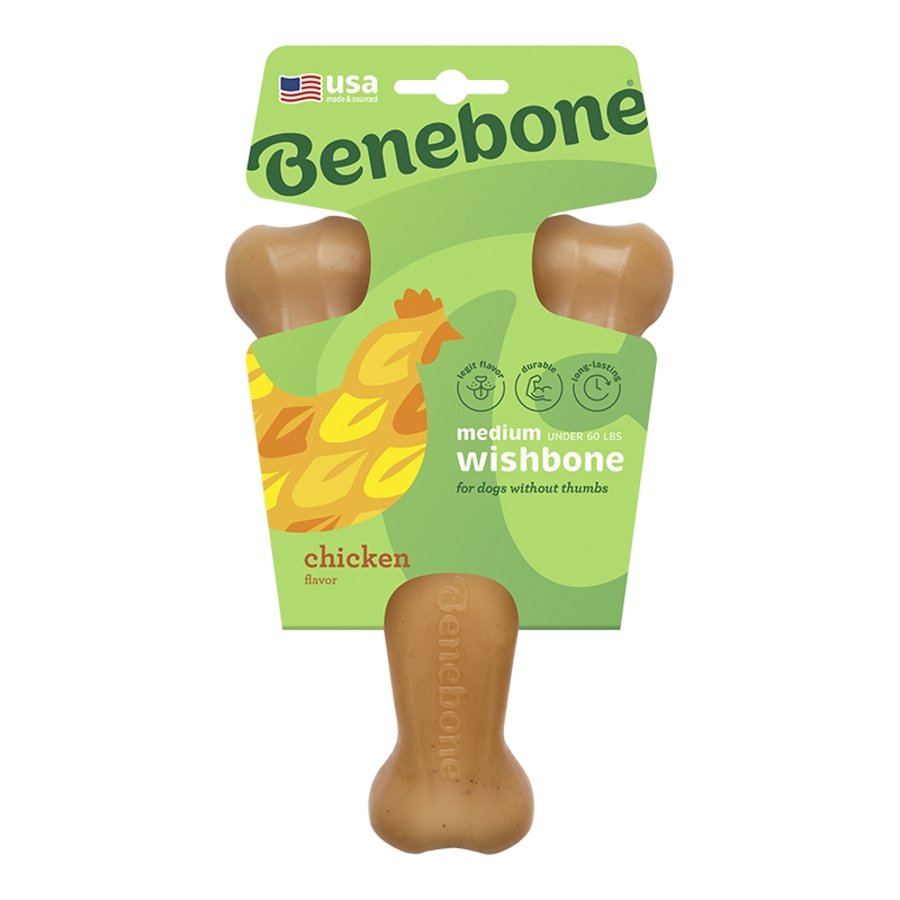 Benebone Wishbone Dog Chew Toy Chicken Medium, Kwik Pets